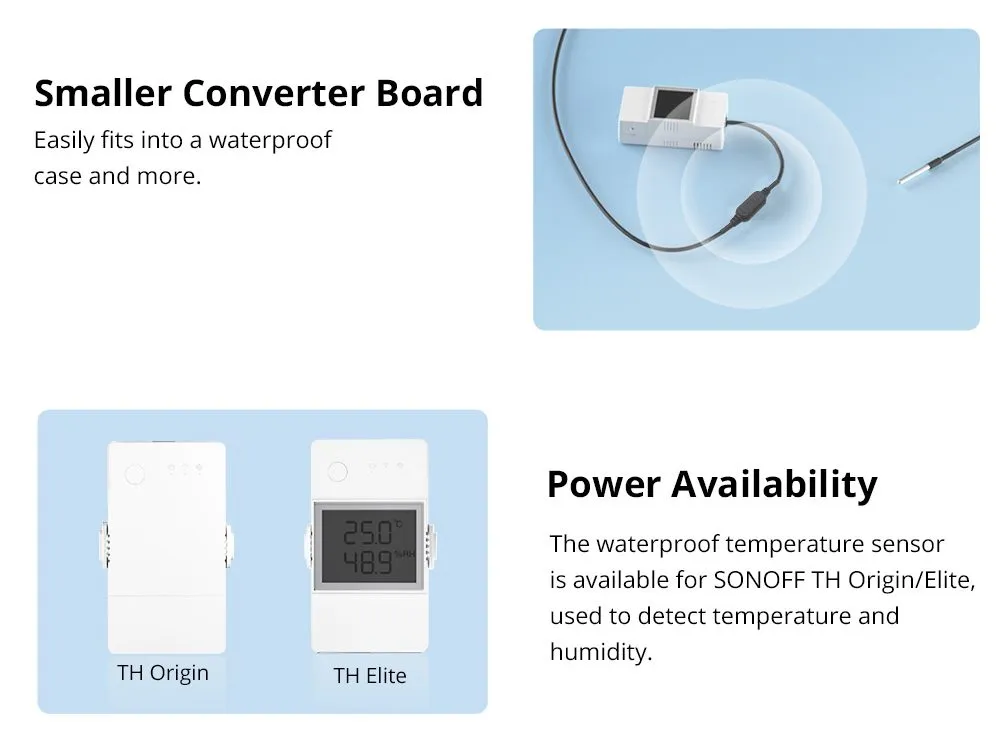 Temperature and humidity sensor, WTS01 RJ9 4P4C connector for Sonoff TH Elite/TH Origine, waterproof temperature sensor, WTS01 sensor - Image 3
