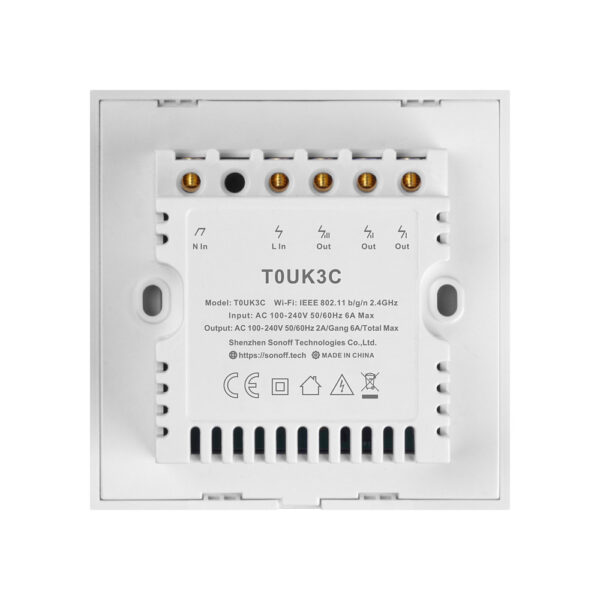 SONOFF T0UK TX Smart Wifi White wall touch switch with Smart Home edge 3 Gang works with Alexa IFTTT,Google - Image 2