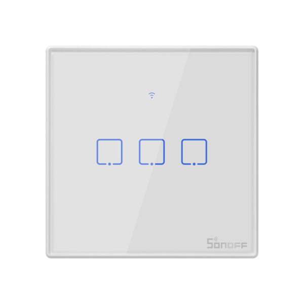 SONOFF T2EU3C TX Smart Wifi White wall touch switch with Smart Home edge 3 Gang works with Alexa IFTTT,Google