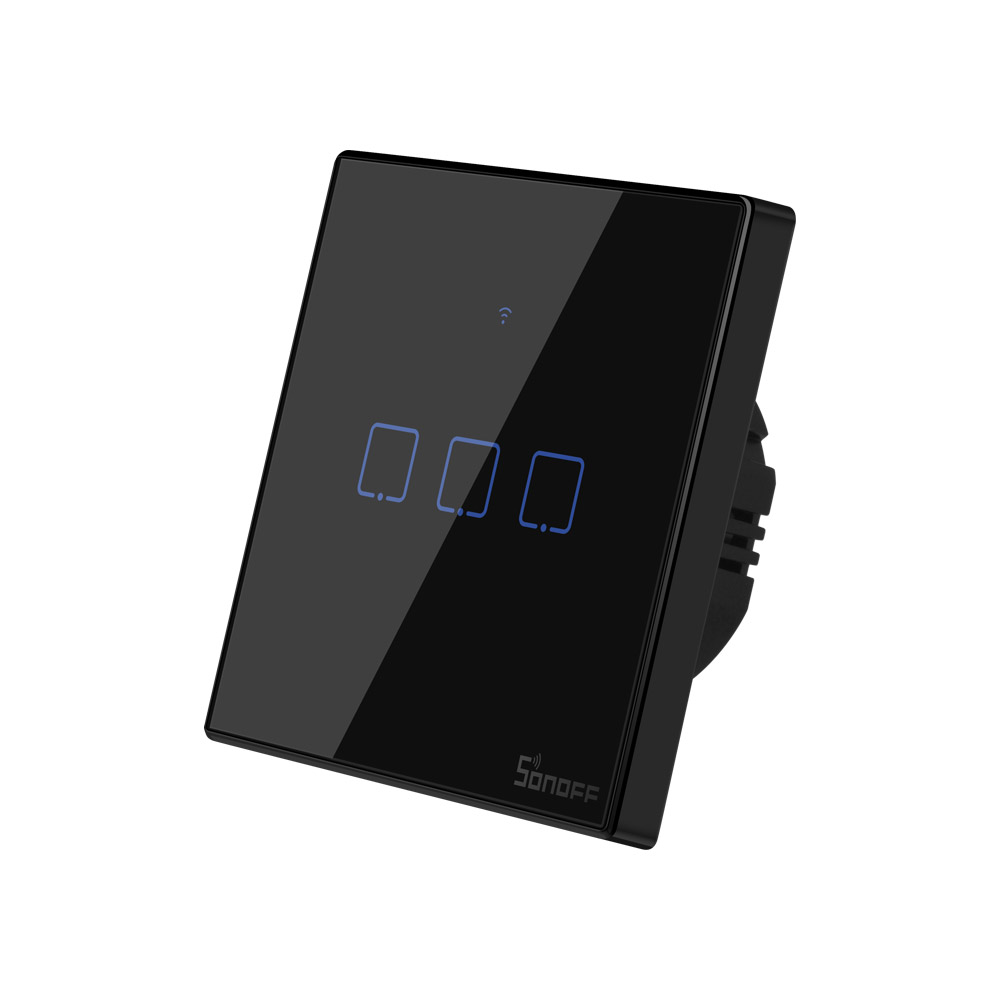 SONOFF T3EU3C TX Smart Wifi Black wall touch switch with Smart Home edge 3 Gang 433 RF Remote Control works with Alexa,google home Voice Control IFTTT - Image 4