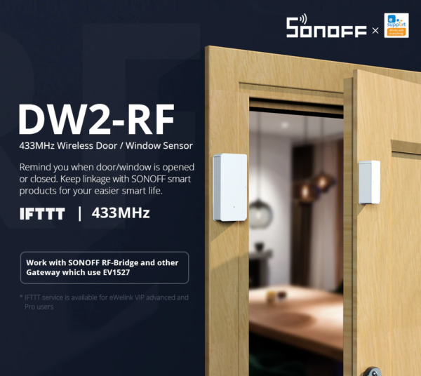 SONOFF DW2 RF Wireless Door Window Sensor Door Open Detector eWeLink APP Smart Home Security Alexa Assistant - Image 2