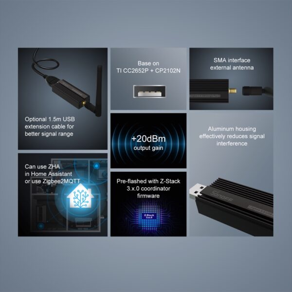 SONOFF Zigbe 3.0 USB Dongle E ZB USB Interface Capture With Antenna Gateway Analyzer Base On TI CC2652P + CP2102N - Image 4