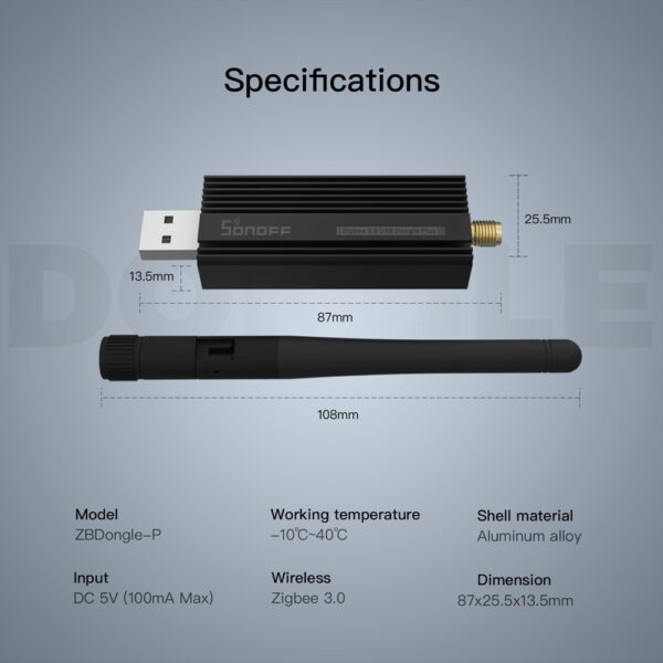 SONOFF Zigbe 3.0 USB Dongle E ZB USB Interface Capture With Antenna Gateway Analyzer Base On TI CC2652P + CP2102N - Image 3