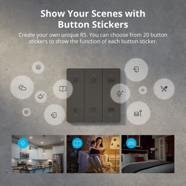 SONOFF SwitchMan R5 Scene Controller with Battery 6-Key Free-Wiring eWeLink-Remote Control Works SONOFF M5/MINIR3 Smart Home - Image 2
